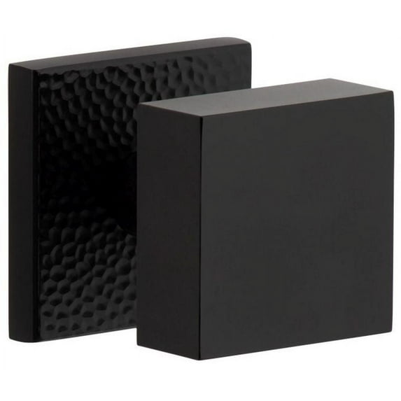 Viaggio Qadmhmqad_Prv_234 Quadrato Hammered Solid Brass Privacy Door Knob Set - Black
