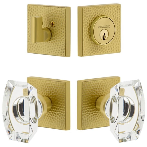 Viaggio Qadmhmsta_Combo_238 Motivo Solid Brass Single Cylinder Keyed Entry Door Knob Set