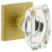 Viaggio Qadmhmsta_Prv_234 Quadrato Hammered Solid Brass Privacy Door Knob Set - Brass