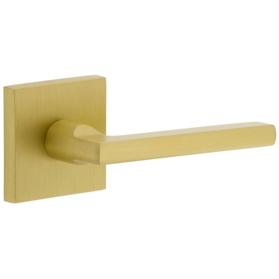 Viaggio Qadmil_Prv_238_Rh Quadrato Right Handed Solid Brass Privacy Door Lever Set - Brass