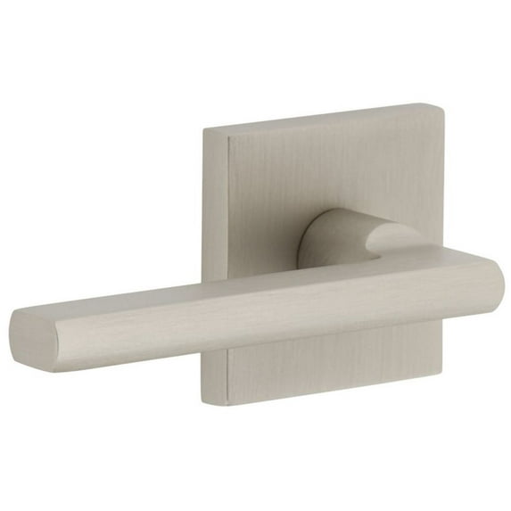 Viaggio Qadmil_Psg_238_Lh Quadrato Left Handed Solid Brass Passage Door Lever Set - Nickel
