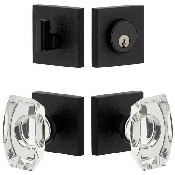 Viaggio Qadmlnsta_Combo_238 Motivo Solid Brass Single Cylinder Keyed Entry Door Knob Set