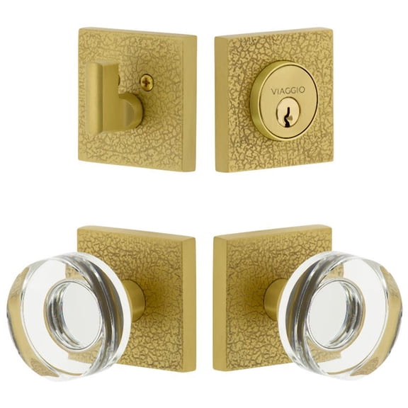Viaggio Qadmltclc_Combo_238 Motivo Solid Brass Single Cylinder Keyed Entry Door Knob Set