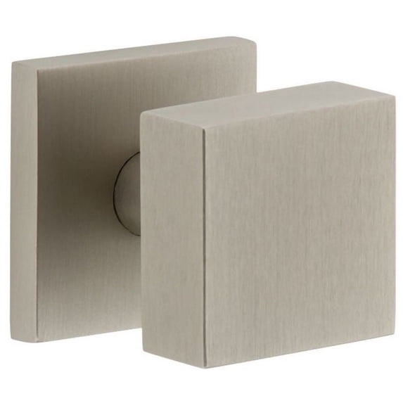 Viaggio Qadqad_Prv_234 Quadrato Solid Brass Privacy Door Knob Set - Nickel