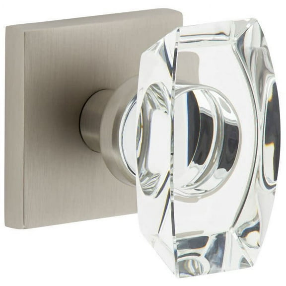Viaggio Qadsta_Dd Quadrato Solid Brass Non-Turning Two-Sided Dummy Door Knob Set - Nickel