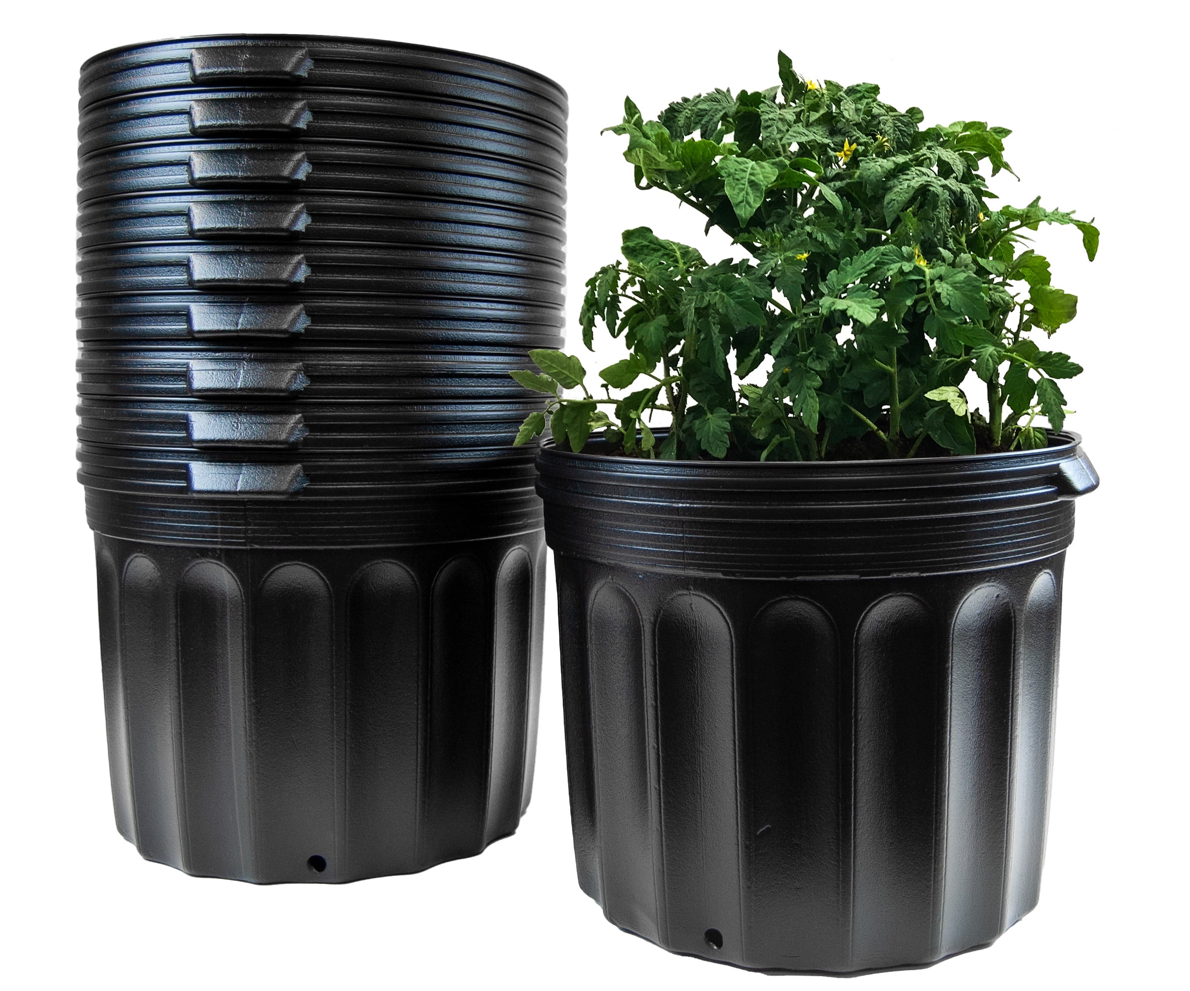 Viagrow 5 Gallon Plus Nursery Pots, BPA Free Planters, Plastic Pots, 12 Pack