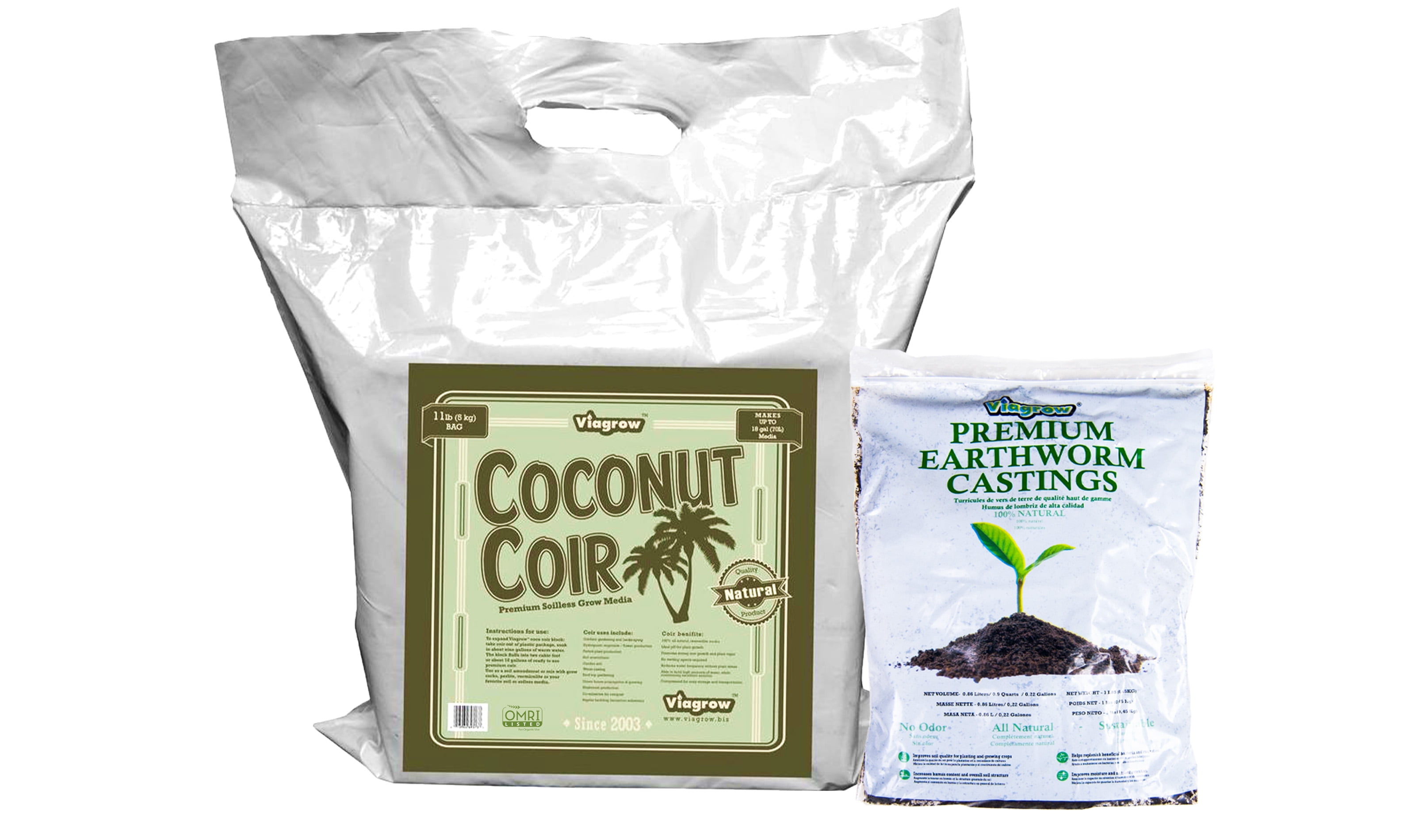 Viagrow 5KG Coco Coir Brick (Earth Worm Castings, 5KG), Coconut Pith 11