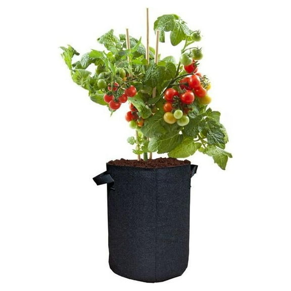 Viagrow Breathable Fabric Root Aeration Pot with Handles (5 Pack), 5 Gallon, Black