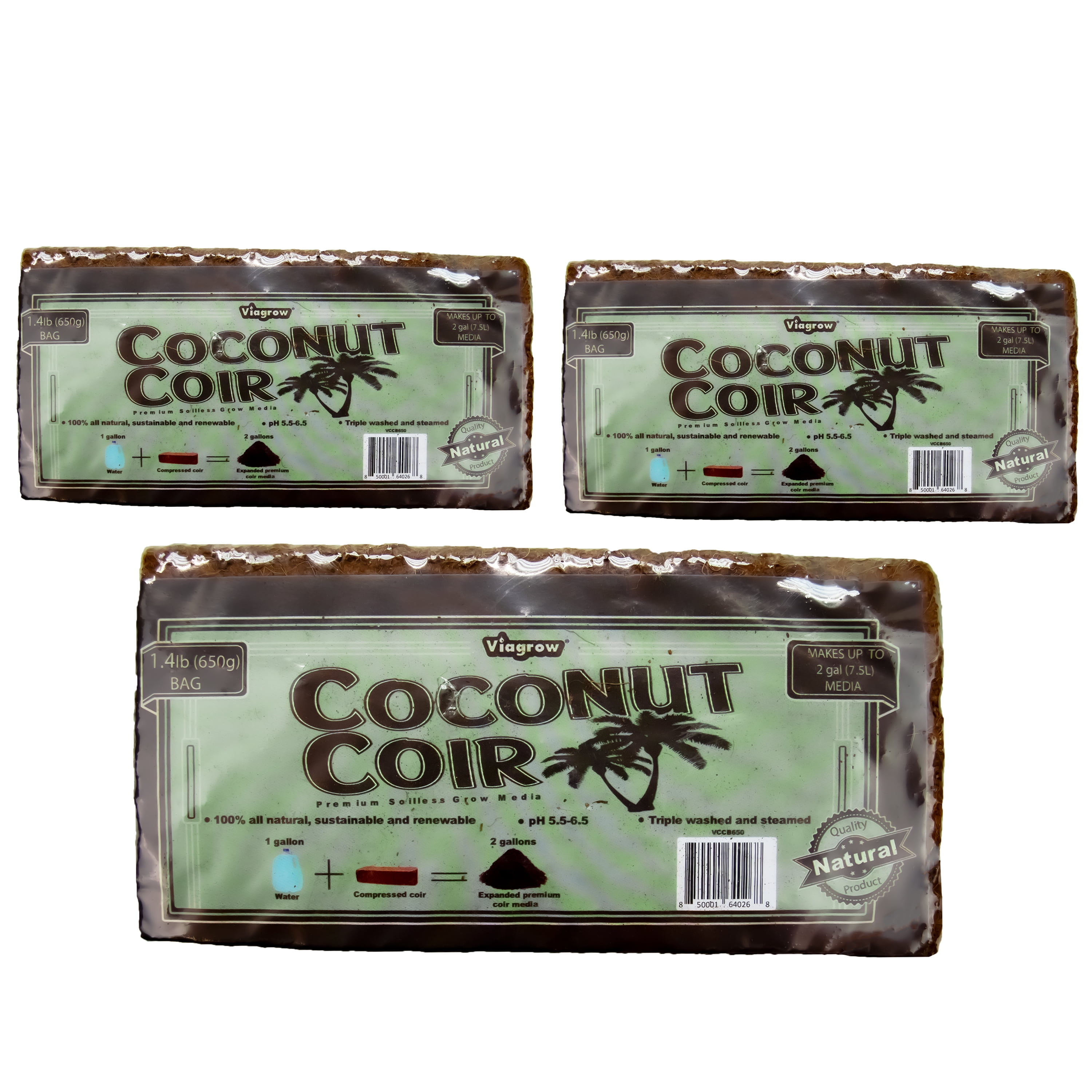 Viagrow 1.4 lbs. Premium Soilless Coconut Coir Brick Grow Media (12-Pack) Viagrow 1.4 lbs. Premium Soilless Coconut Coir Brick Grow Media (12-Pack)