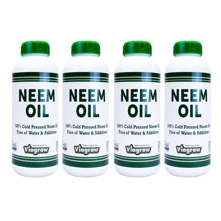 Viagrow Cold Pressed Neem Oil Seed Extract, 128oz / Makes 192 gallons, (32oz Bottle, 4-Pack)