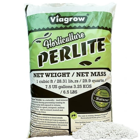 Viagrow Horticultural Perlite, Medium for Plants, Indoor/Outdoor Plants Soil Amendment, 29 Quarts, 1 Cubic Foot, 1-Pack, White