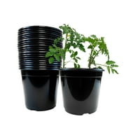 Viagrow Nursery Pots, 2 Gallon, Black, Plastic BPA Free Plant Pots, 9.5-Inch, Set of 24