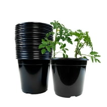 Viagrow Nursery Pots, 2 Gallon, Black, Plastic BPA Free Plant Pots, 9.5-Inch, Set of 24