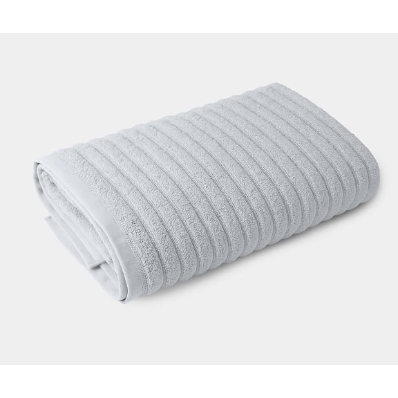 Viahome Luxury Ribbed Cotton Bath Towel 600 Gsm | Ultra Soft, Quick Dry, Super Absorbent, Durable & Skin Friendly, Luxury Hotel Quality Towel For Home, Gym & Spa (Fog Grey)