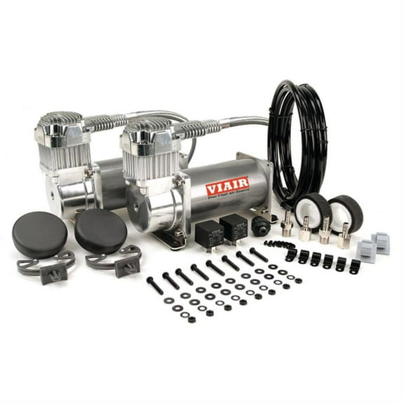 Viair 38003 Dual Air Suspension Compressor Kit, 380C, Chrome