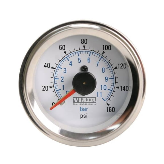 Viair Dual Needle Gauge,White Face,Illuminated 90083