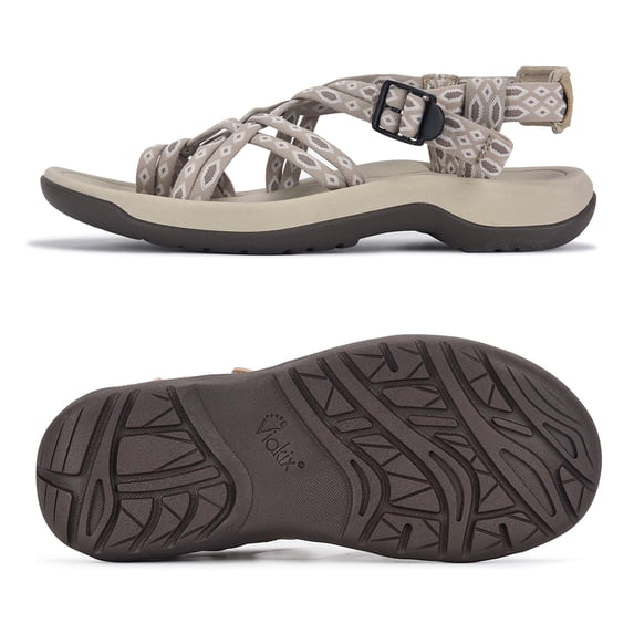 Viakix Walking Women's Sandals: Comfortable Athletic Sandal for Hiking, Outdoors, Water, Beach, Sports, Trekking Womens Sandle with Arch Support