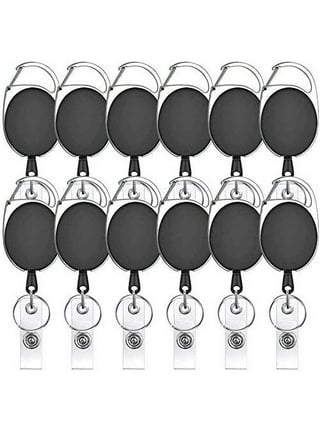 Heavy Duty Retractable Badge Holder Reel,Metal Id Badge Holder with Belt  Clip Key Ring for Name Card Keychain,All Metal Casing Reinforced Id Strap  Steel Wire Cord Reel - 1Pcs 