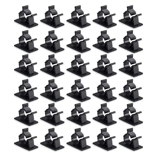 Viaky 30 Pcs Black Cable Clips Self Adhesive Back Nylon Wire Adjustable