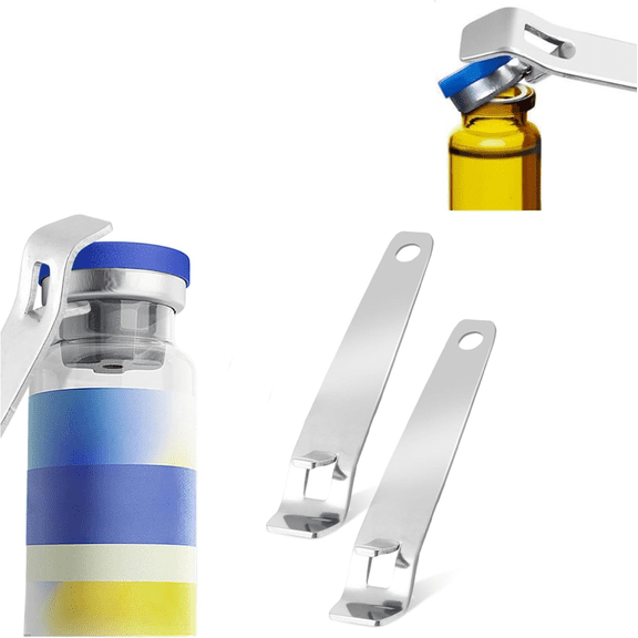 Vial Opener 2Pcs Mini Stainless Steel Bottle Cap Openers for Botox, Medicines and Drinks, Compact Vial Decapper Tool for Nurses, Clinics, Home and Bar Use(wwx)