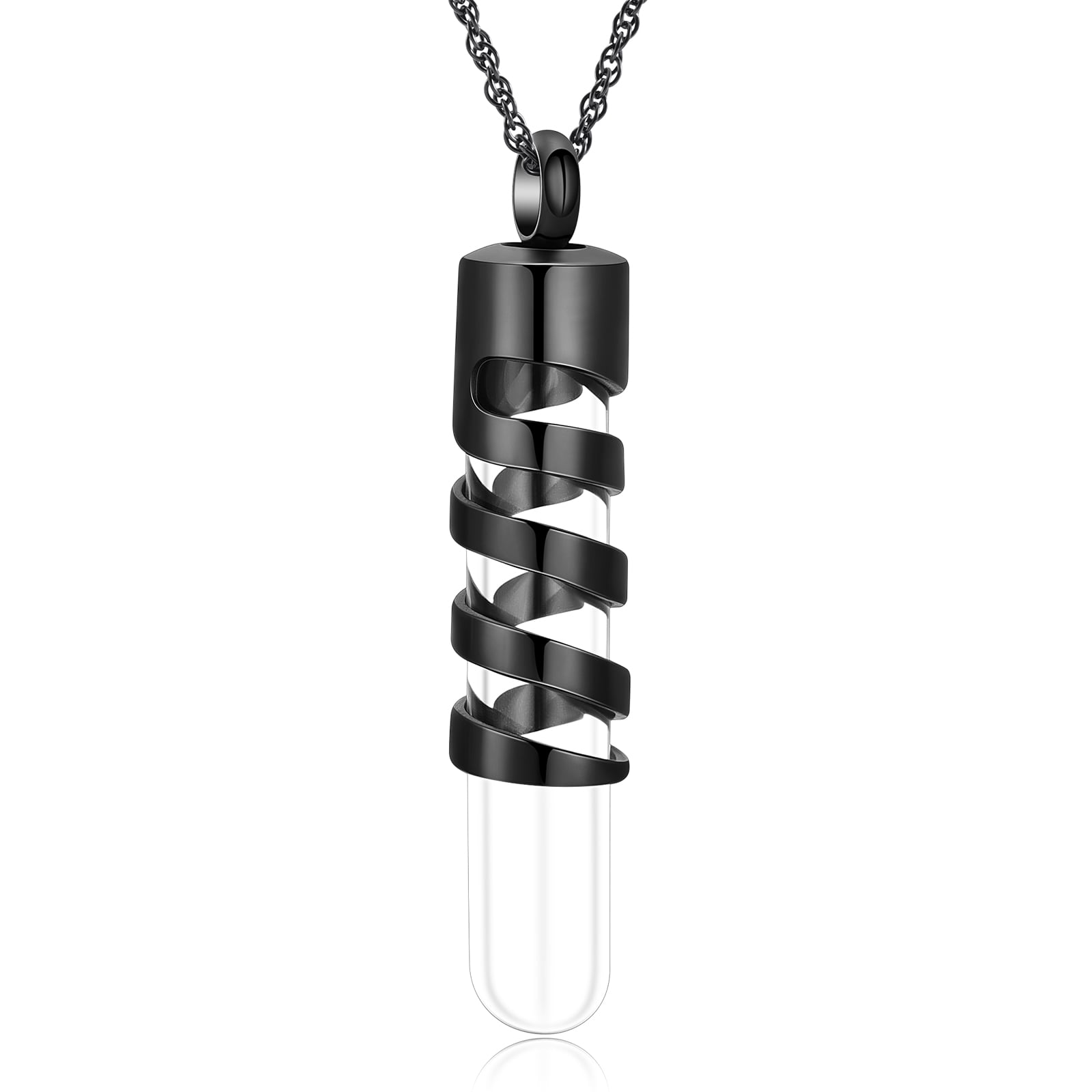 Vial Urn Necklace for Ashes Glass Vial Pendant Stainless Steel Glass ...