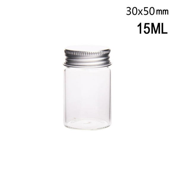 Vials Small Glass Bottles Mini Jars With Aluminum Screw Lids Storage S8G5