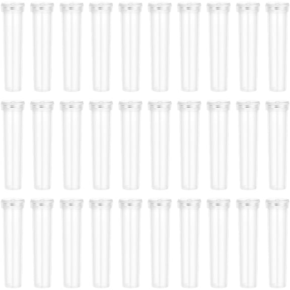 Vials for Flower Arrangements 2.8 Inch Floral Water Tubes Plastic Floral Vials with Caps (Clear, 30 Pack)