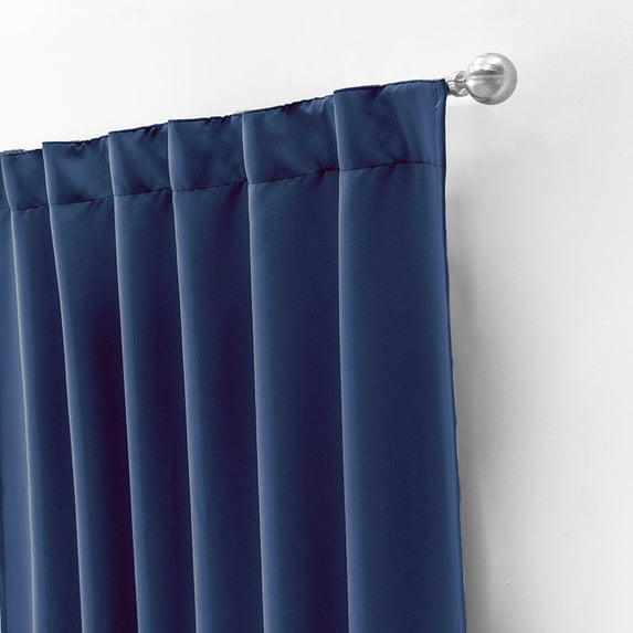 Vianney Catania Navy Blue Short Blackout Curtains Effective Light Coverage