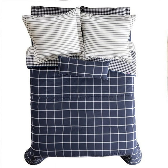 Plaid Blue Comforter Set