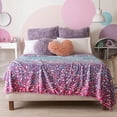 thumbnail image 1 of Vianney Colors Full Size Lightweight Fleece Blanket Pink and Purple Polka Dots Design Soft Year-Round Cozy Throw for Teens' Beds and Couch, 1 of 6
