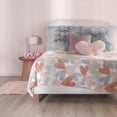 thumbnail image 1 of Vianney Love Queen Size Lightweight Fleece Blanket with Pink Coral and Grey Heart Pattern Soft Cozy Throw for Year-Round Comfort and Bedroom Decor, 1 of 5