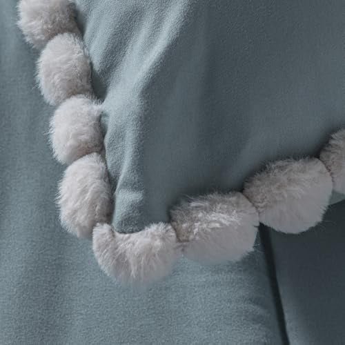 Vianney Sorrento Reversible Comforter Set – King Size, Blue & Sage Green with Cream Trim, Elegant All-Season Bedding