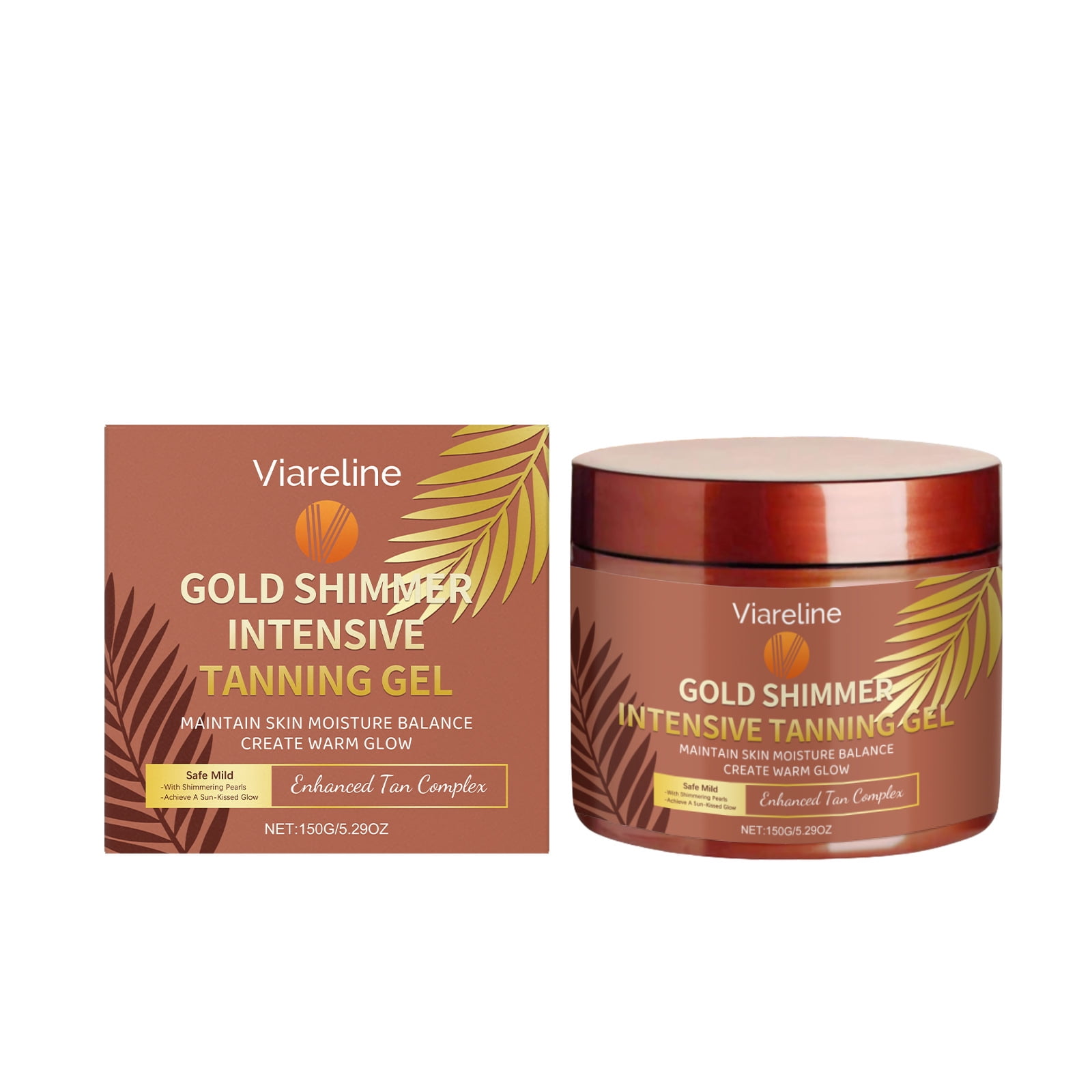 Viareline Gold Shimmer Tanning Gel 150g, Hydrating Body Lotion 