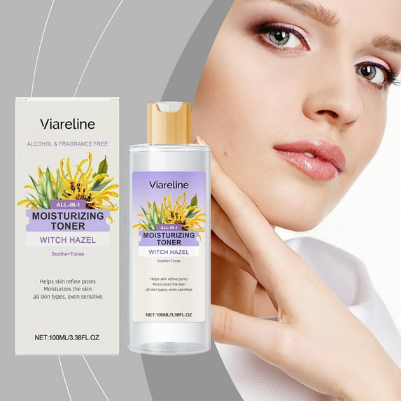 Viareline Moisturizing Toner With Witch Hazel And Aloe Vera, Daily Hydrates And Nourishes Facial Skin Deeply