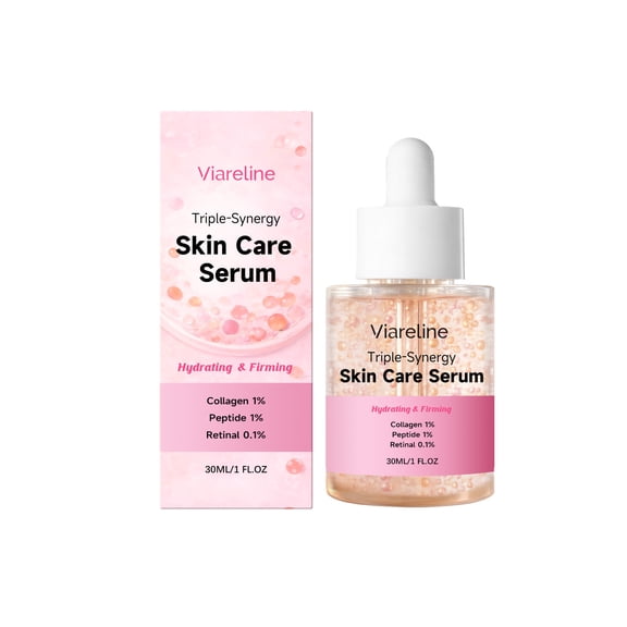Viareline Triple-Synergy Collagen Peptide Retinal Serum Hydrating & Firming Face Serum with 1% Collagen, 1% Peptide, 0.1% Retinal, 30ml