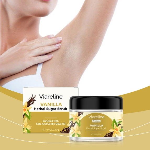 Viareline Vanilla Body Scrub, Moisturizes Deep, Soft And Smooth All Over Skin Body Scrub