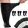 thumbnail image 1 of Viasox Black EasyStretch Diabetic Socks for Men & Women, Non Binding Top, Seamless Toe, Loose Fit, 3 Pack, 1 of 6