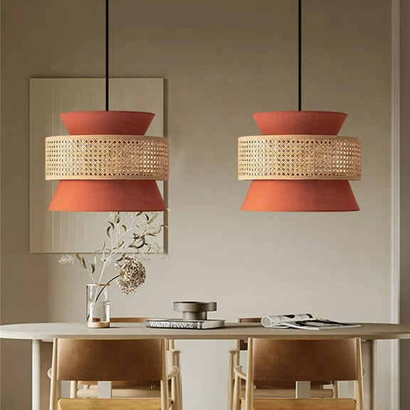 Viaurbe Creative Weaving Lamps Hanging Rattan Pendant Ligh