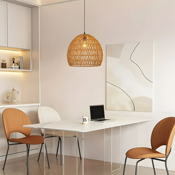 Viaurbe Dining Room Decor Rope Pendant Light Creative Rope Woven Lampshade