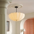 thumbnail image 1 of Viaurbe Japanese Round Iron Frame Fabric Shade Chandelier For Living Room, 1 of 15