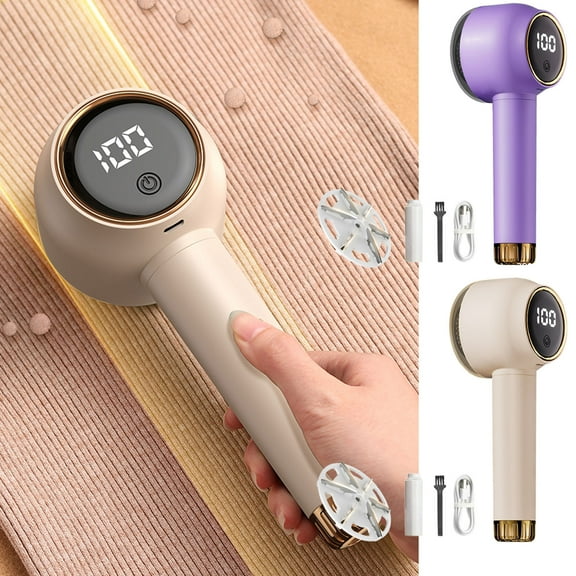 VibHome Clothes Lint Remover, Power Display, Six-tooth Blade, Ultra-quiet, 2-in-1 Design For Removing Balls And Oppressive Lint, USB Charging Clothes Lint Remover