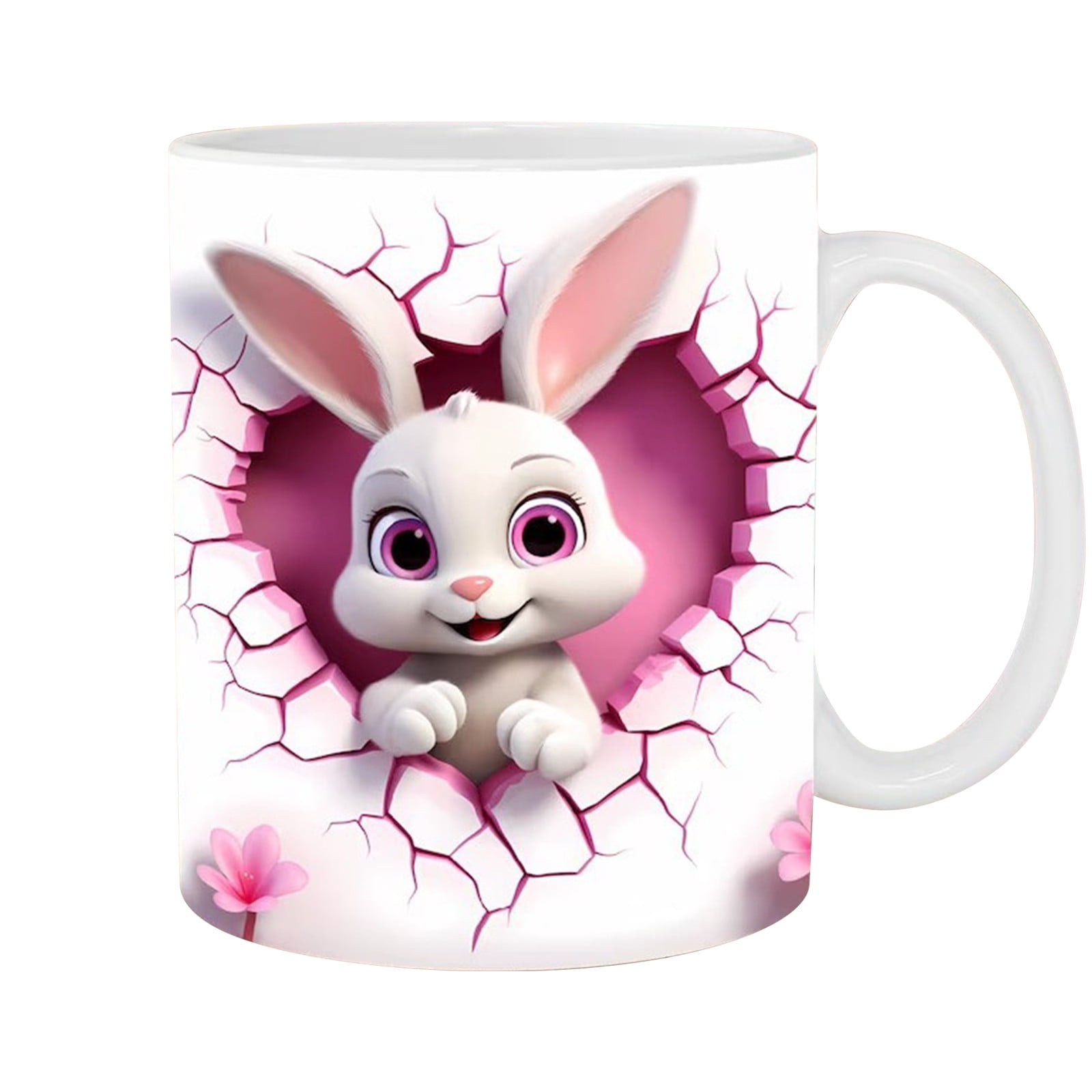 VibHome Easter Basket Stuffers 350ml Easter Bunny Ceramic Coffee Mug Tea Cup Valentine's Day Easter Gifts Toys for Kids on Clearance!