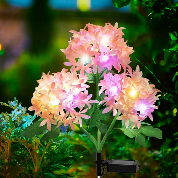 VibHome Hydrangea Flowers Solar-PoweRed Lights Hydrangea Solar Light Garden Decorative Light