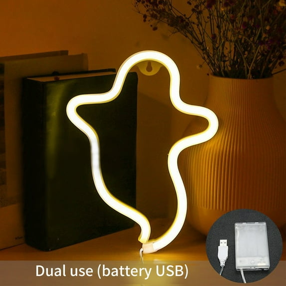 Kmdttou LED Lights LED Halloween Specter Neon Shape Lights, Suitable For All Kinds Of Festivals, Parties, Interior Decoration, Wall Decoration, Window Decoration Bar Bedroom Room