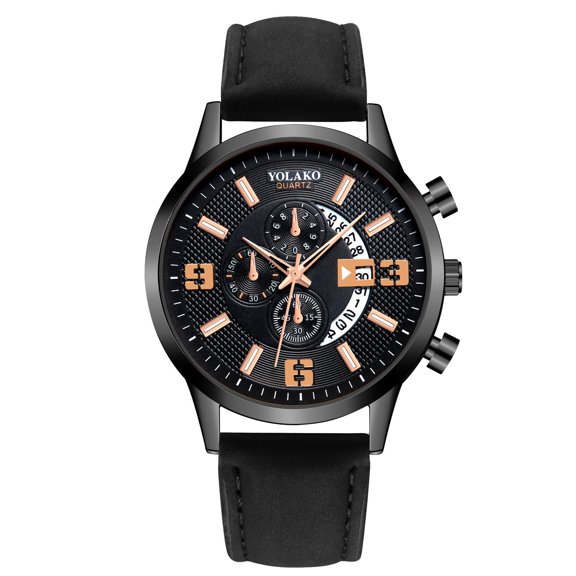 Up to 65% off! VibHome Men's Quartz Watch Fashion Three-eye Calendar Digital Men's Waterproof Watch for Men Gifts for Him on Clearance!