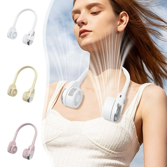 Fans That Blow Cold Air VibHome Neck Fans Bladeless Neck Fans Leafless Hanging Neck Fans 3 Speeds Portable Fans Strong Wind No Hair Twisting Short Charging Long Use