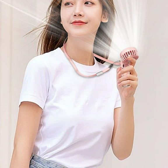 Desk Fan VibHome Neck Fans Portable Misting Fan USB Rechargeable Fan 4-speed Airflow Neck Hanging Suitable For Travel Home Office And Bedroom