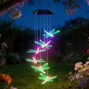 Fohil Hanging Solar Light Outdoor – Dragonfly Hollowed-Out Metal Decor, Waterproof Garden Lantern For Patio & Pathway