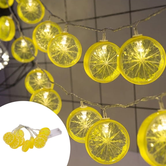 Kmdttou Solar LED Lights Outdoor LED Lemon String Lights 1 Set Of 1.5 Meters 10 Lights Party Ambient Lights Birthday Decoration Fruit Shape Battery Operated