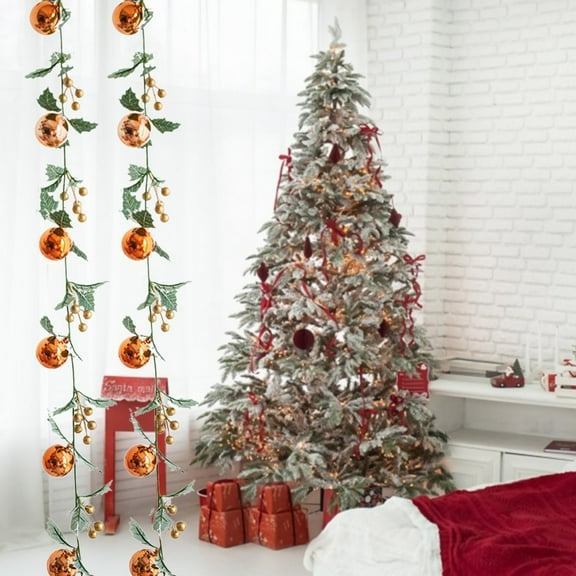 Kmdttou Solar Lights Outdoor 78.74in Christmas Decoration Christmas Rattan Garland Light String Wall Mounted Christmas Shopping Mall Hotel Activity Scene Decoration Pendant Ornaments